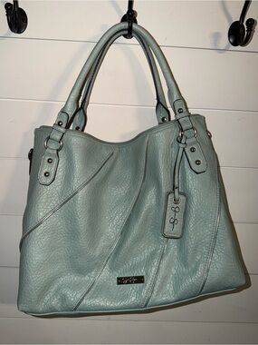 Jessica Simpson Teal Leather Tote Bag